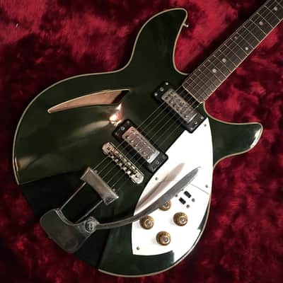 c.1969 Greco (Fujigen) ER-180 Semi-Hollow Guitar MIJ Vintage Dark Green image 1