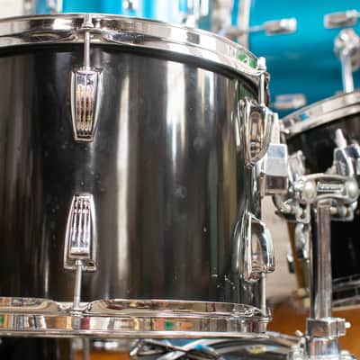 1980s Ludwig "Big Beat" Black Cortex Drum Kit image 6