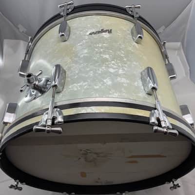 Vintage Rogers 1960's Holiday Series 14x20  Bass Drum - White Marine Pearl image 1