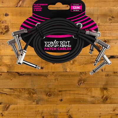 Ernie Ball Flat Ribbon Patch Cable - 12" - 3-Pack image 2