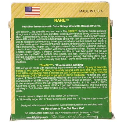 DR RPM-12 RARE Phosphor Bronze Acoustic Guitar Strings, Light 12-54 image 2