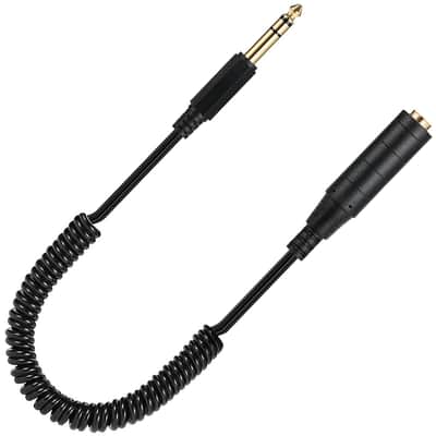 6.35mm 1/4 Extension Cable, 6.35mm TRS Male to Female Audio Stereo Headphone Guitar Extension Coiled Cable 80CM (Male to Female) image 2
