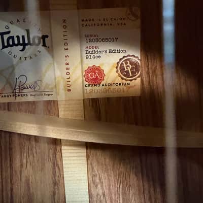Taylor 914CE Builders Edition Sinker/Honduran Rosewood 2025 - Natural image 11