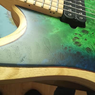 Ibanez RGDIX6MPB-SBB Iron Label Surreal Blue Burst sent in a case image 9