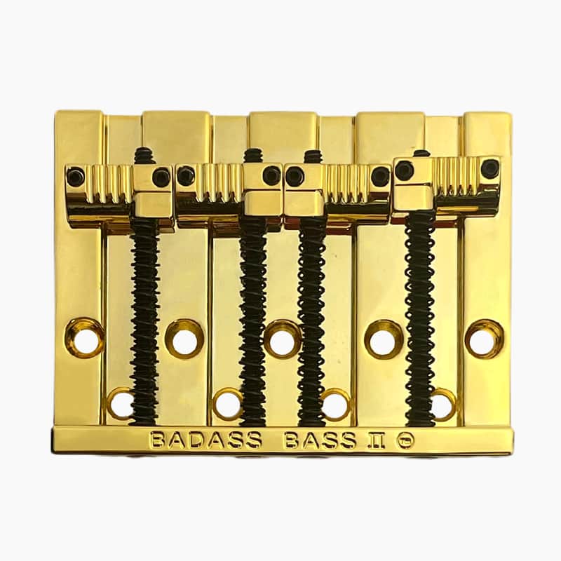 Badass Leo Quan Badass II 4-String Bass Bridge with Grooved Saddles - Gold Finish - New