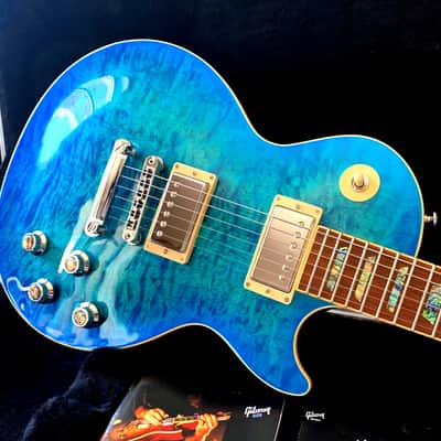 WOW! Rare Book Matched 2015 Gibson Les Paul Standard Premium Quilt Ocean Water Candy AAA Hand Selected Abalone Inlays VIDEO! image 2