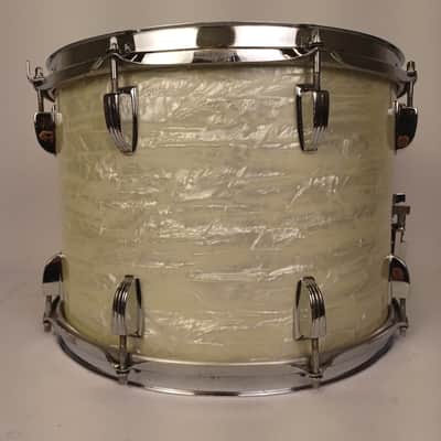 Ludwig 10x14"1969 White Marine Pearl Marching Snare Drum Keystone 3Ply Maple WMP image 3