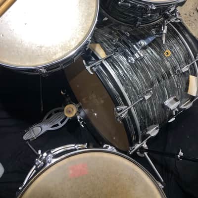 1963 Original Ludwig Black Oyster Pearl Drum Set, Signed Ringo-Beatle Spec Snare! Stage Played Sticks! Complete! Best Ringo Set Ever? image 8