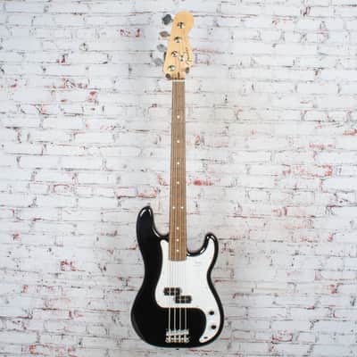 Fender Standard Precision Bass, Laurel Fingerboard, White Pickguard, Black image 2