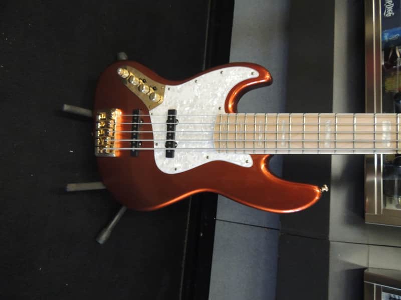 Bass Mods Lefty J/P style 5 string Orange image 1