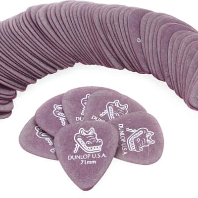 Dunlop 417R071 Gator Grip Guitar Picks - .71mm Purple (72-pack) image 1