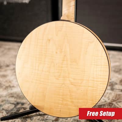 Deering Boston 5-String Banjo - Natural Blond Curly Maple with Hardshell Case image 2