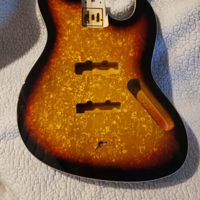 Make a fair offer on our LAST killer Sunburst Pearl( Moto ) Celluloid, Roasted Alder body. Made to fit a Jazz Bass neck image 3