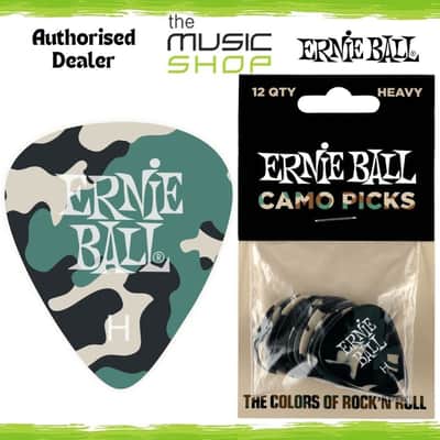 Ernie Ball Camouflage (Camo) Cellulose Guitar Picks, Heavy, 12 Pack - 9223 image 1