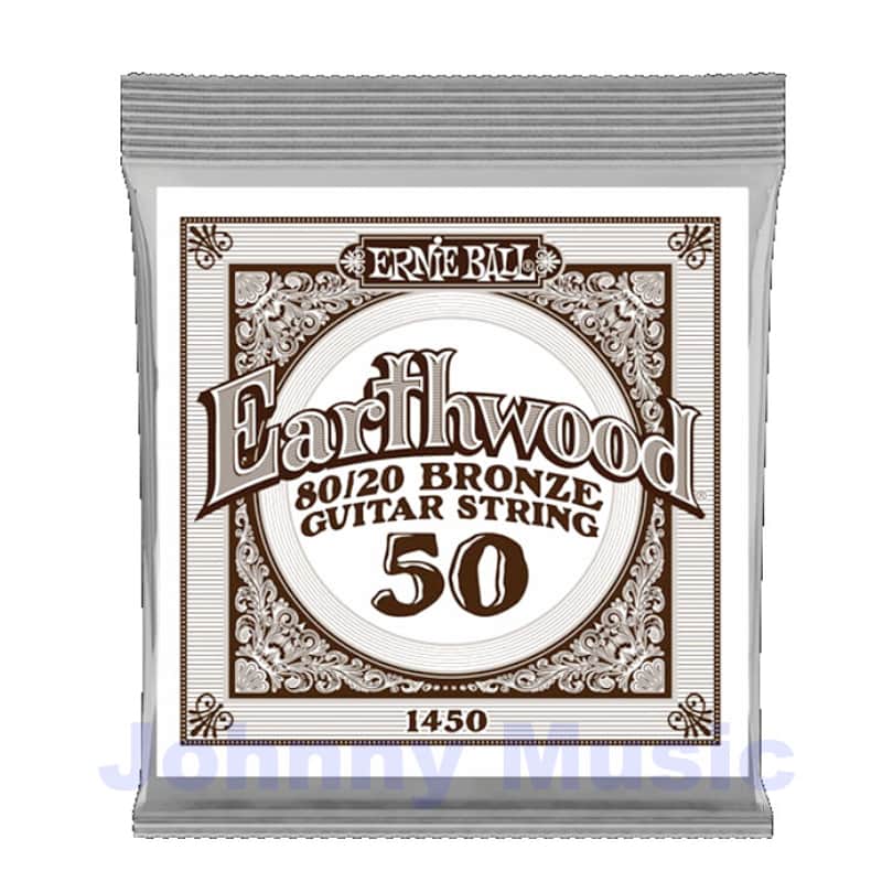 .050" Earthwood 80/20 Bronze Wound Over Brass-Plated High-Carbon Steel Hex-Core Acoustic Guitar Single String image 1