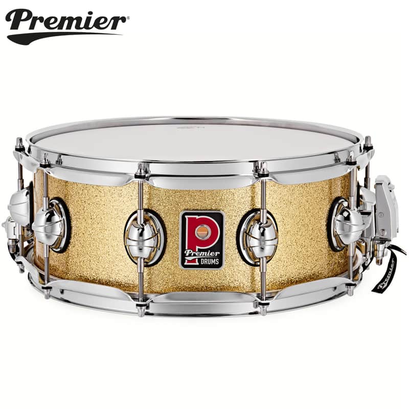 Premier Genista Classic 14" x 5.5" Vintage Gold Sparkle Snare Drum PGB1455SVGX image 1