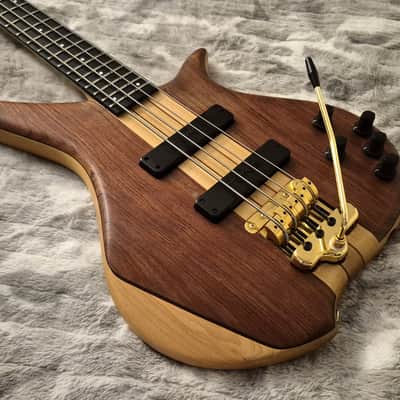 TUNE Japan TWXT-4 Tremolo Bass - 2000s - Locking Tuners - Neck-Thru - Active - Whammy Bar - MIJ -  4-String Bass - Natural Walnut image 3