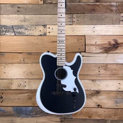 Fender Jack White Signature Triplesonic Acoustasonic Telecaster 2025 - Satin Arctic White with Black Top image 4
