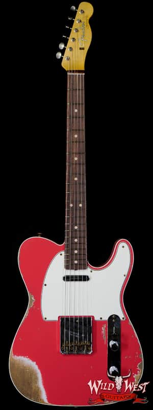 Fender Custom Shop 1962 Telecaster Custom Rosewood Slab Board Hand-Wound Pickups Heavy Relic Fiesta Red image 1