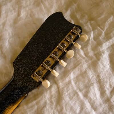 UNUSUAL '64 Silvertone 1448 Pre "Skate Key" Reverse Tuners, RARE Chromed Steel Saddle 4lb 14oz image 9