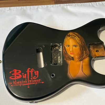 1980's Korean Kramer Striker 100st Black Single Pickup Guitar Body Floyd Ready Buffy Graphic image 1