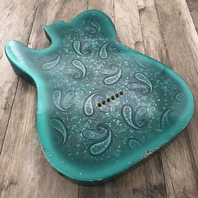 Made to Order - FRANCHIN Mars guitar body Paisley Relic Aged Nitro Lacquer (Black/Blue/Green/Gold/Silver/Pink) Basswood Poplar Telecaster-Tele-T-Style Made in Italy image 3