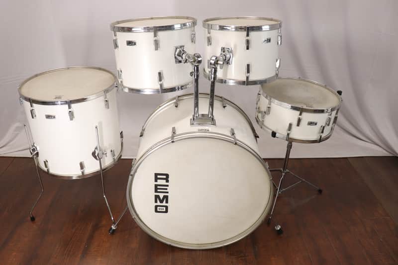 Remo Quadra PST 5pc Drum Set Kit White 22/16/14/13/12