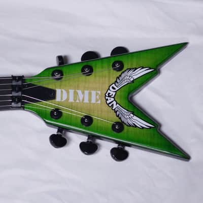 DEAN Stealth Floyd Flame Maple electric GUITAR w/ HARD CASE - DIME Slime Green - Made in KOREA image 6