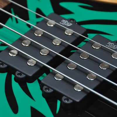 Warwick Corvette $$ Special Edition Tribal Black and Green image 7