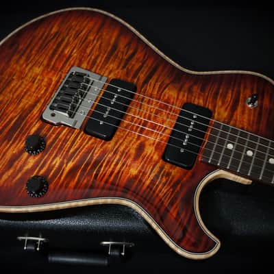 Knaggs Guitars Kenai Trem P2 in Fire Burst with T1 Flame Maple Top & Lollar P90s image 4