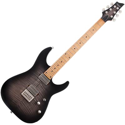 Schecter C-1 Standard Plus Electric Guitar - Transparent Black Burst (3936) image 2