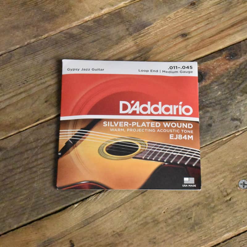 D'Addario EJ84M Silver Wound Gypsy Jazz Acoustic Guitar Strings Medium Loop End 11-45 image 1