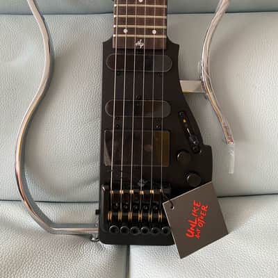 Alp AD-80 Adventure headless electric travel guitar 2021 Black with new updated gig bag image 1