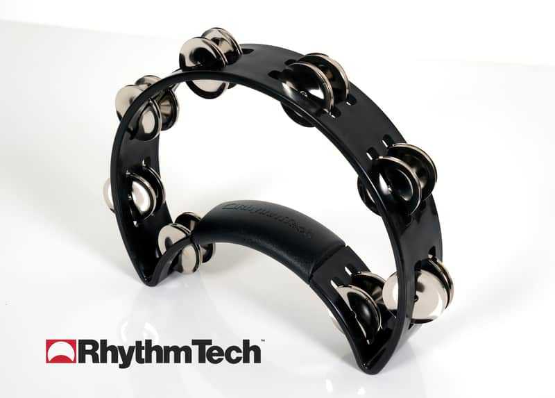 Rhythm Tech RT1010 Tambourine with Nickel Jingles - Black image 1