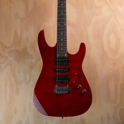 Harley Benton Fusion-III HSH Trans Flamed Cherry w/ Hard Case – Excellent Condition image 3