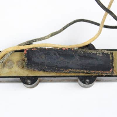 1965 Vintage Fender Jazz Bass NECK Pickup Rewound L-Series Grey Bottom USA 1960s Pre-CBS image 5