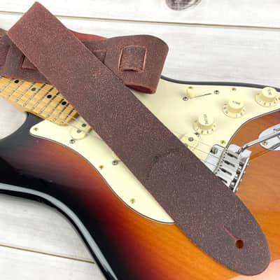 Walker & Williams STR-10 Amaranth Red Distressed "Weathered" Top Grain Italian Leather Guitar Strap image 8