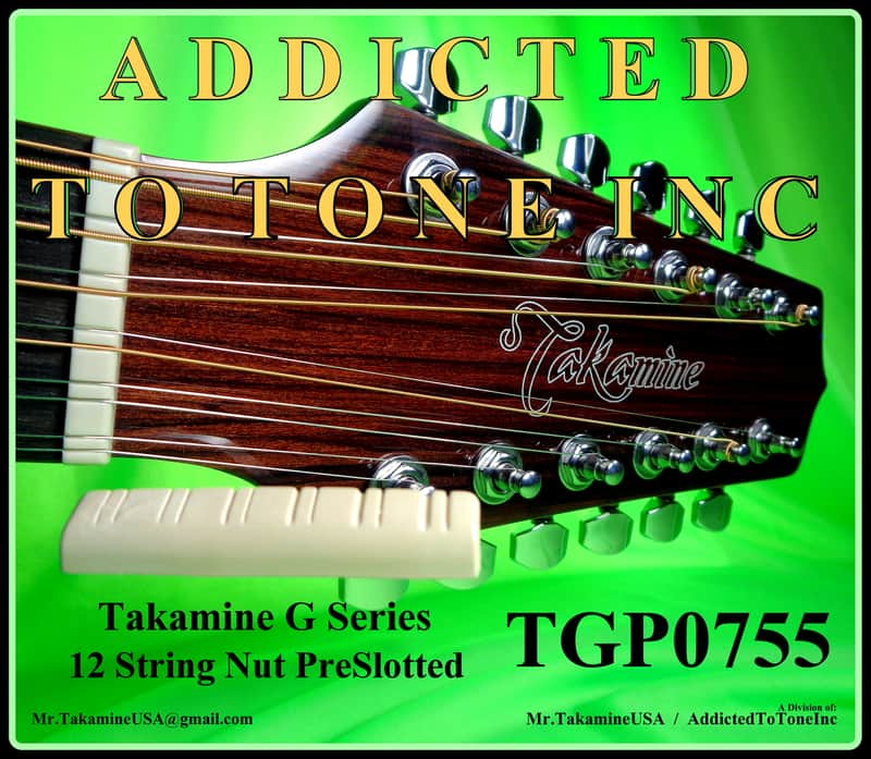 Takamine G Series Acoustic Guitar 12 String NUT TGP0755 Pre Slotted / OEM Part / TUSQ image 1