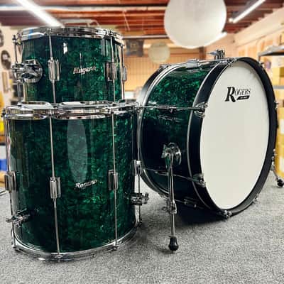 Rogers Tower Limited Edition 3pc Drum Set 22/12/16 Green Marine Pearl