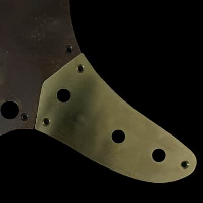 Made-to-Order - Statuary Bronze Brass & Aged Gold Brass - Wide Range Humbucker USA Jaguar AVRI 60s Pickguard Scratchplate Set for Fender image 5