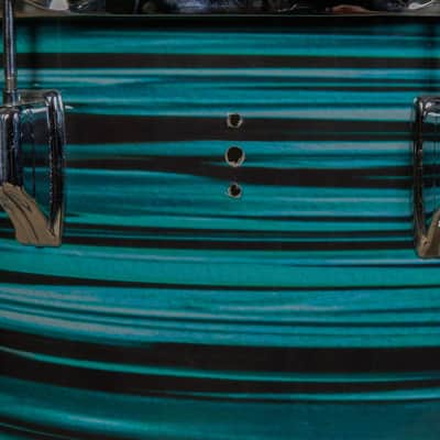 Vintage Rogers Turquoise Strata 14x22 8x12 and 16x16 Drum Set image 5