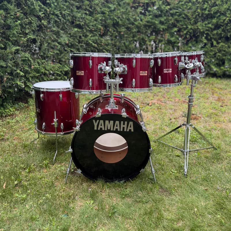 Yamaha 80s 8000 Tour Custom 6pc Drum Set Wine Red Made in Japan image 1