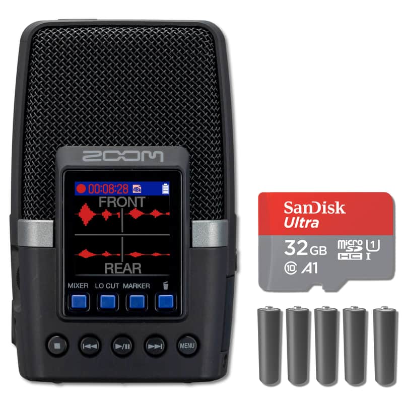 Zoom H2essential Multi-Mic Handy Recorder with 5x AA Batteries and 32GB microSD card with Adapter image 1
