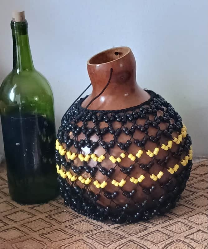 Sekere (large Yoruba-style netted gourd rattle) image 1