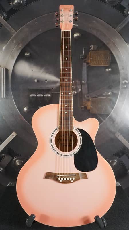 Crescent YMG PK - Pink Burst Cutaway Acoustic Guitar image 1