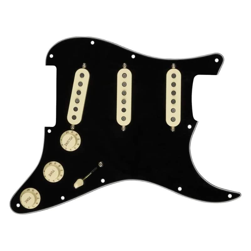 Fender Pre-Wired Strat® Pickguard, Texas Special SSS, Black, 0992342506 image 1