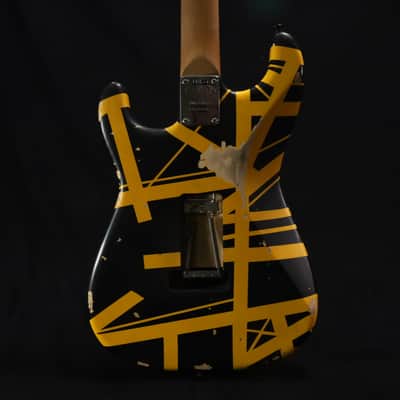 EVH Striped Series Frankenstein Frankie Electric Guitar - Black with Yellow Stripes, Relic 616 image 10