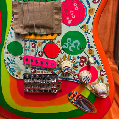 2022 Fender Artist Series George Harrison Rocky Stratocaster 2022 - Sonic Blue / Custom Art image 1