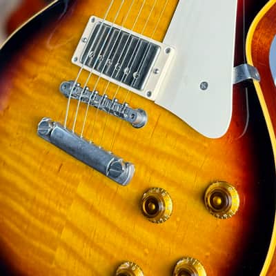 Vintage 2002 Gibson Custom Shop Les Paul Standard 1958 R8 Historic Reissue - 58 Bourbon Burst - Flame Maple Top - GOOD WOOD ERA image 11