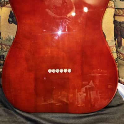 Telecaster Style Zebra Wood Top and Mahogany Neck and Body image 11